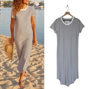 Frank & Eileen Black and White Striped Maxi Dress